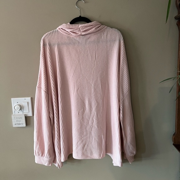 NWT Honeydew Light Pink Waffle Knit Mock Neck Top - Picture 10 of 13